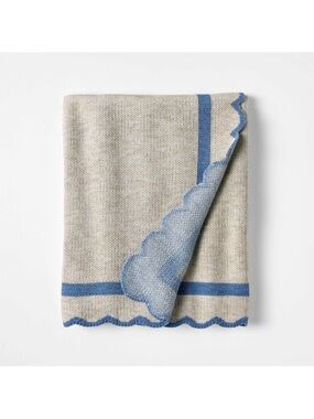 Scalloped Edge Throw Blue - Threshold designed with Studio McGee
